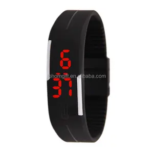 Hotselling LED Digital Sport Watches Silicone Rubber Fitness Bracelet Wrist Watches