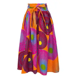 Afrikaanse Print Maxi Rok Met Zakken Hoge Taille Etnische Kleding Ankara Lange Wax Rok