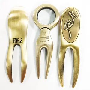 factory wholesales custom your own logo Metal golf divot repair tool zinc alloy pitch tool with ball maker