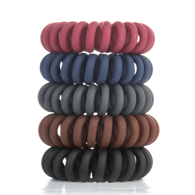 B514 Frosted Telephone Wire Cord Gum Hair Tie Girls Elastic Hair Band Bracelet Stretchy Ponytail Holder