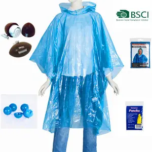 Pe便宜的透明应急雨衣一次性定制雨披，防雨罩防水彩色防水雨披