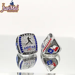 Пользовательский собственный логотип и текст usssa Техасский чемпион по софтболу и бегущий чемпион кольца для молодежи