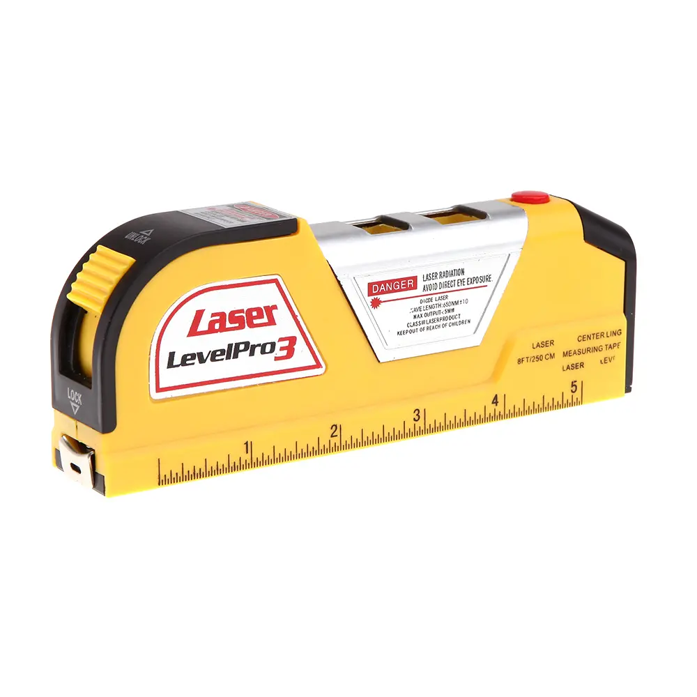 JY-02 8FT 2.5m Measuring Tape Laser Level Pro3 Measuring Equipment with 2 Way Level Bubbles and Laser Power On/Off nivel laser