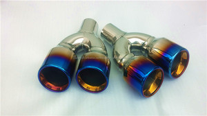 Blue Flame Series Driver Side escalonados oval borde enrollado el angulo de corte punta de escape de doble pared - Product Image 6