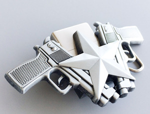 Hebilla de cinturón en forma de dos estrellas, 40mm, hebillas de cinturón de fibra personalizadas - Product Image 2