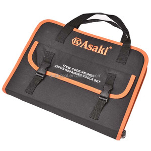 ASAKI Tools AK-9822 22pcs Repairing Electrician Tool Bag with Handle Plier Screwdriver Hammer Wrench Knife Hex Key Set - Product Image 5