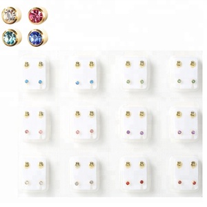 أقراط ثقب الأذن بالجملة من هونستار مع أحجار الميلاد ومجوهرات ثقب الأذن الذهبية - Product Image 4