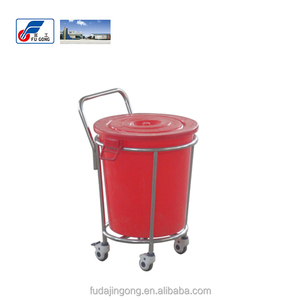 Thép-nhựa Bin Chất Thải Xe Đẩy Cán Thùng Y Tế Giỏ Hàng - Product Image 2