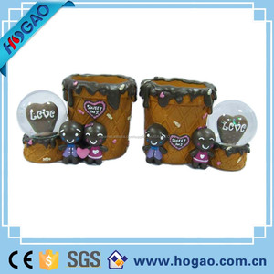 Polyresin perros del amor favores de la boda de encargo al por mayor barato globo de nieve - Product Image 5