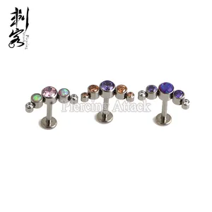 Titan Interne Farbige Cluster Labret Studs Ohr Knorpel Piercing Schmuck