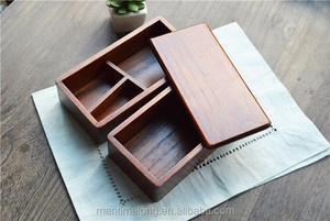 Boîte à déjeuner japonaise en bois, bento en bois à Double pont pour les enfants, contenant pour aliments, ml - Product Image 4
