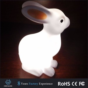 Hot producto Eco-friendly luz <span class=keywords><strong>de</strong></span> noche <span class=keywords><strong>de</strong></span> PVC para niños conejo 3D lámpara - Product Image 1