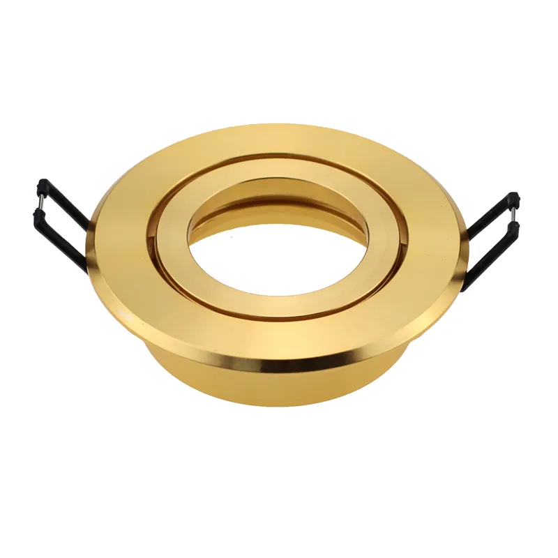 Круглая Золотая алюминиевая рамка MR16 GU10, светодиодный светильник, держатель светильника