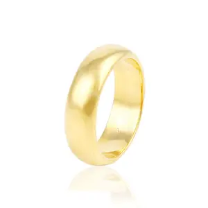 14030 Xuping China wholesale 24k golden plain jewelry, dubai copper alloy brass ring without stone for women and men
