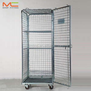 5 lado nestáveis fio rolo recipiente, aço segurança rolo gaiola com tampa e porta - Product Image 5