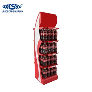 Heavy duty metal coke drink display stand / metal display rack for coke / metal display shelf for coke