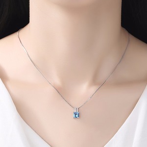 CZCITY, gran oferta, collar de cristal de Topacio azul claro a la moda para mujer, joyería fina de Plata de Ley 925 - Product Image 3