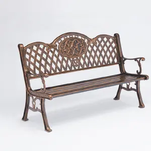 Factory wholesale Bronze 36 Inch Oriental Bench Used Park Garden Cast Aluminum Bench