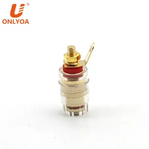 ONLYOA 4mm Banana Jack Speaker Terminal Binding Post Gold Plating Transparent Plastic Shell Speaker Power Amplifier