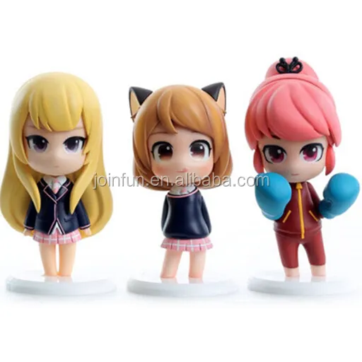 Custom fabbricazione di plastica guantoni da boxe personaggi dei cartoni animati anime figura della ragazza di, OEM di disegno mini plastica anime della ragazza figura