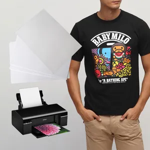 Grosir 100% Katun cahaya A4 Inkjet Panas Kertas Transfer Untuk T Shirt Cetak