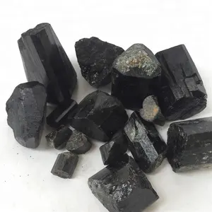 natural raw stone black Tourmaline rough gravel for sale