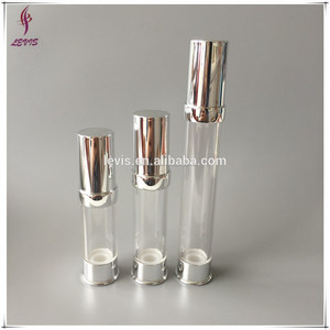 Plástico claro airless bomba de la loción con tapa de plata - Product Image 5