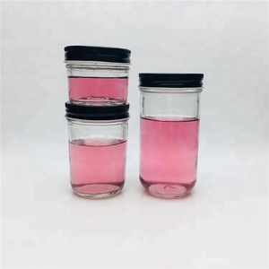 100ml 200ml 350ml 4oz 8oz 12oz bocca larga barattolo di vetro inscatolamento cibo barattolo con metallo/coperchio di plastica