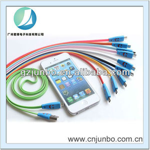 L'arrivée de nouveaux <span class=keywords><strong>smiley</strong></span> plat. nouilles. câble pour <span class=keywords><strong>iphone</strong></span> 5 - Product Image 1