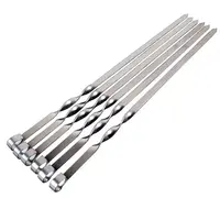 ECO-Friendly Stainless Steel Flat Skewers with Ring