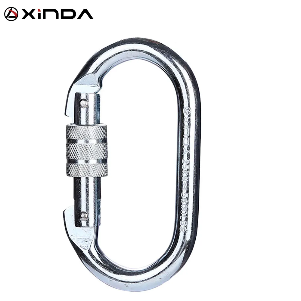 XINDA คาราบิเนอร์สแตนเลส25kN,คาราบิเนอร์เหล็กกล้าอัลลอยสำหรับการปีนเขาอย่างปลอดภัยในอุตสาหกรรม