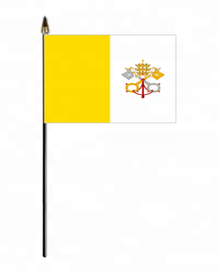 Personalizado 14*21cm mano bandera seda Material Ciudad <span class=keywords><strong>del</strong></span> <span class=keywords><strong>Vaticano</strong></span> bandera poliéster Banner - Product Image 3