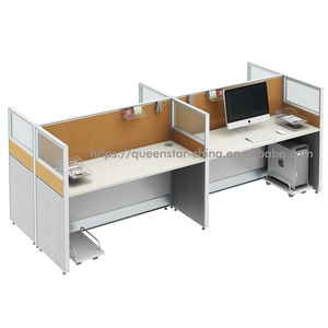 QS-OW03 120 Degree 3 Person <strong>Linear</strong> Modular Office Partition <strong>Workstation</strong> Cluster of 3 <strong>Workstation</strong> - Product Image 3