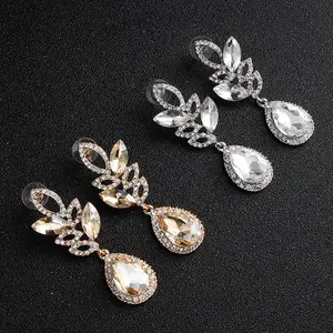 Pendientes colgantes de cristal para mujer, aretes de araña