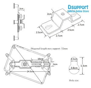 Support mural universel en métal pour <span class=keywords><strong>tablette</strong></span>, support en alliage d'aluminium, Rotation à 360 degrés, support pour tablettes iPad Air Mini 7-12 - Product Image 3