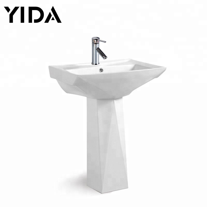 Сантехника, керамическая раковина для ванной комнаты с подставкой