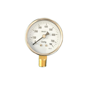 공장 가격 YZ63A 2.5 "크롬도금 케이스 MmHg 63mm 하단 연결 진공 압력 게이지 - Product Image 1