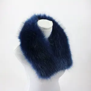 2024 Lady Fashionable Fur Collar Warm Winter Fur Long Scarf Faux Fur Scarf