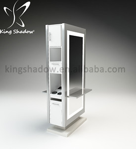 Équipement de salon de coiffure, mobilier de coiffure, stations de barbier, miroir de coiffage, station de miroir de salon avec lumière LED, gain de place - Product Image 2
