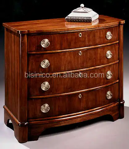 Clásico americano Siglo 19 cereza acabado de chapa de pecho de cajones/Buffet de madera del gabinete