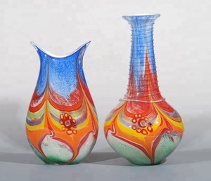 सुरुचिपूर्ण हाथ उड़ा सुंदर रंगीन कांच <span class=keywords><strong>Vases</strong></span> - Product Image 2