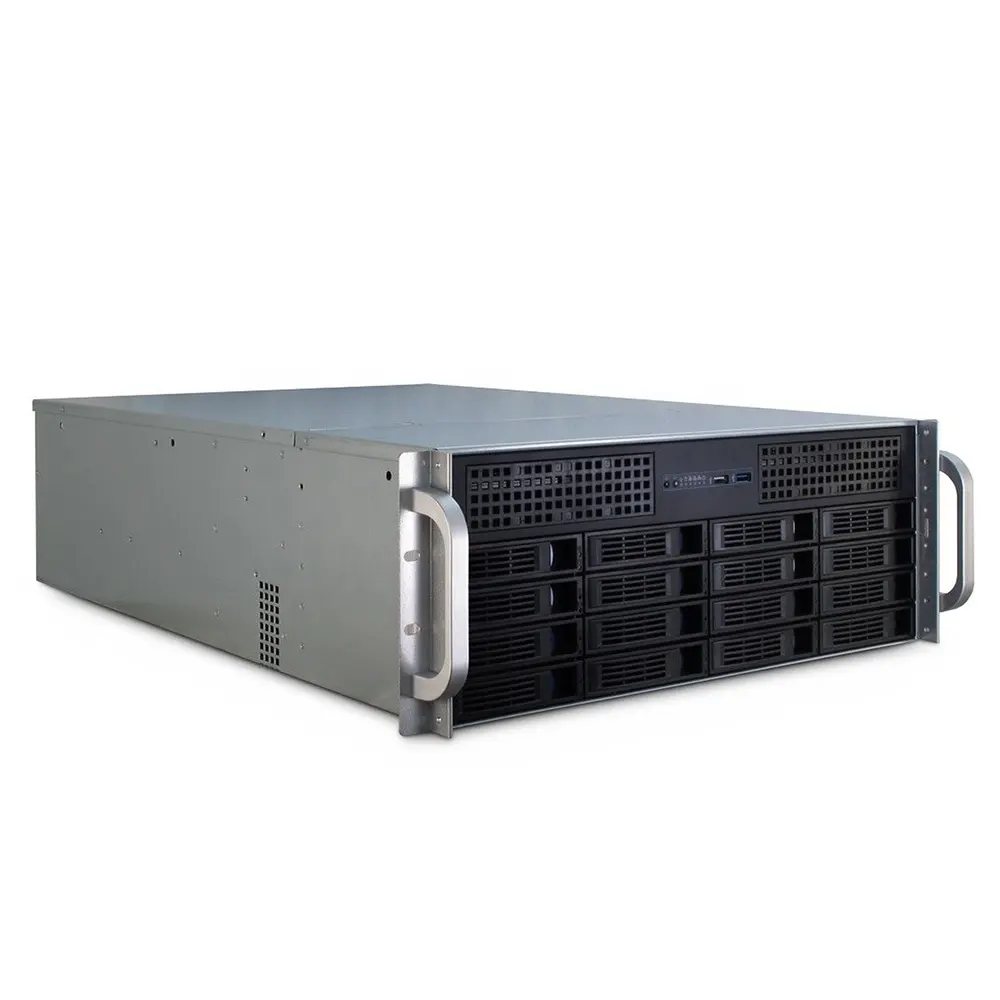 4U Rack mount Server-Gehäuse mit 16 Hot-Swap-fähigen SATA/SAS-Laufwerks schachten und MiniSAS /SATA-Anschluss