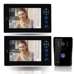 Bel Pintu Video Nirkabel 7 Inci Audio Telepon Interkom Visual 1 Kamera Bel Pintu Penglihatan Malam 2 Monitor