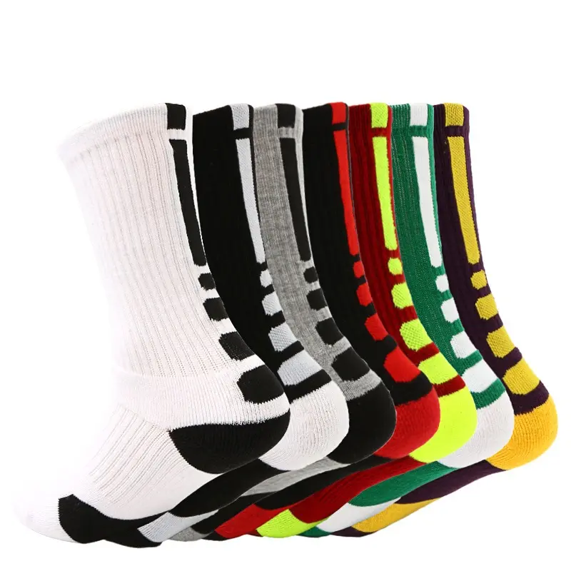 Calcetines deportivos acolchados para hombre, calcetín de baloncesto de élite, con logotipo personalizado, en 7 colores