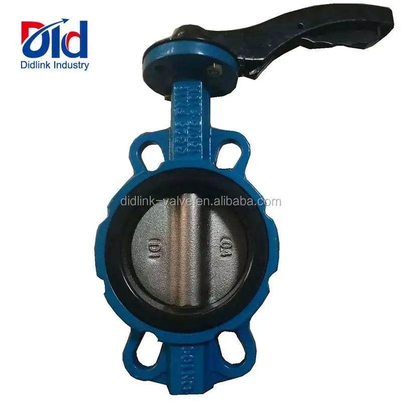 Cast Iron DN100 PN16 GG25 DI Soft Seal Manual Central Wafer Clamp Water Check Butterfly Valve Manufacturer
