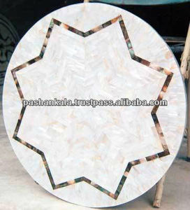 Mosaico con incrustaciones de perlas Madre, mesa de centro, Top - Product Image 1
