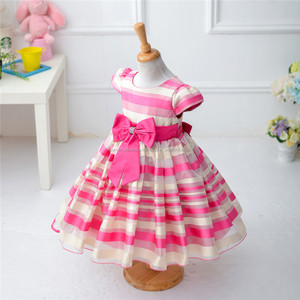 Nueva European style bow pink stripe last match dress children - Product Image 4