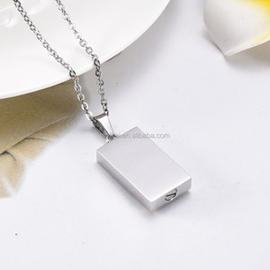 Merveilleux collier d'urne carrée en acier inoxydable pendentif souvenir commémoratif de crémation pour <span class=keywords><strong>maman</strong></span> papa animal de compagnie chat/chien-beaux bijoux - Product Image 4