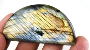 178กะรัตธรรมชาติ Labradorite ครึ่งดวงจันทร์รูปร่าง Cabochon หลวมพลอยขายส่งสีฟ้าพลุทำลูกปัด - Product Image 3