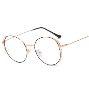 2019 股票时尚金属复古高品质女性批发男士圆形眼镜眼镜架 5858